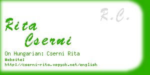 rita cserni business card